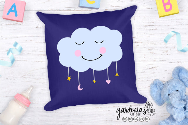 Sleeping Baby Cloud SVG Gardenias Art Shop 