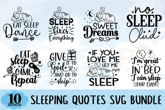 Sleeping quotes svg bundle SVG buydesign 