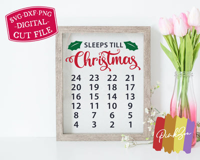 Sleeps till Christmas SVG Files, Advent Calendar Svg, Christmas Countdown, Commercial Use, Cricut, Silhouette, Digital Cut Files (1283719499) SVG PinkZou 