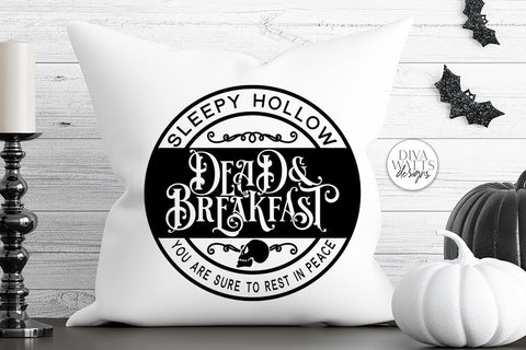 Sleepy Hollow Dead & Breakfast SVG | Halloween Round Sign Design SVG Diva Watts Designs 