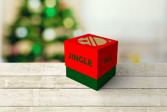 Sleigh Bell Cube Box With Lid SVG 3D Paper Risa Rocks It 