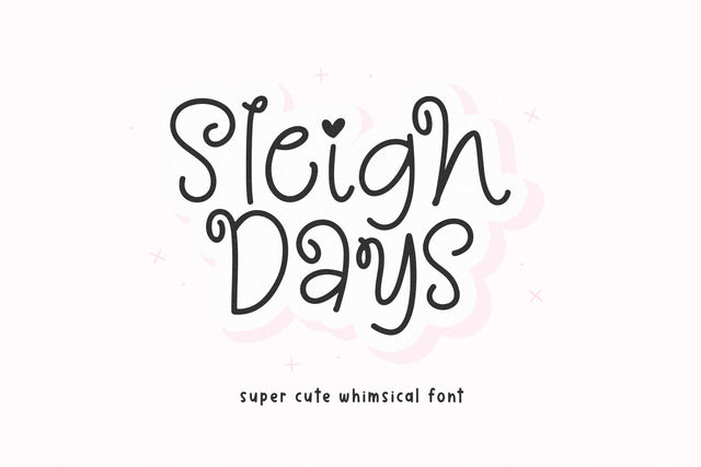 Sleigh Days - Cute Swirls Christmas Font Font KA Designs 
