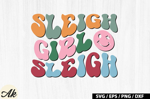 Sleigh girl sleigh Retro SVG SVG akazaddesign 