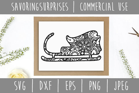 Sleigh Mandala Zentangle SVG SavoringSurprises 