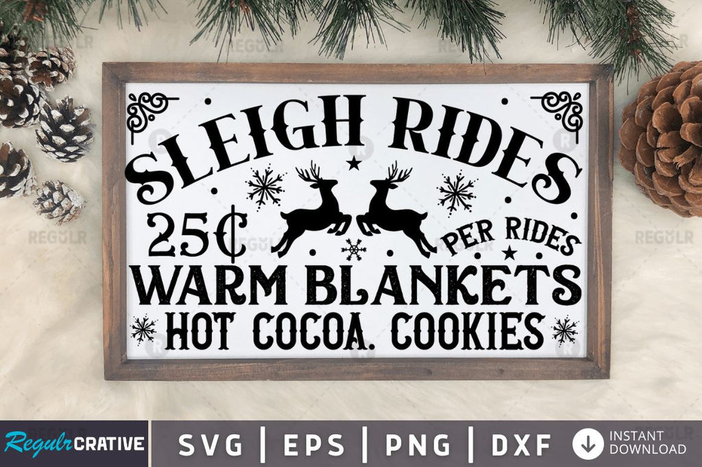 Sleigh rides 25c per rides SVG - So Fontsy