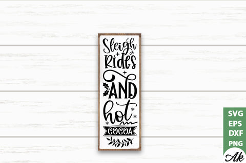 Sleigh rides and hot cocoa porch sign SVG SVG akazaddesign 