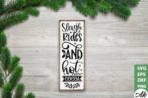 Sleigh rides and hot cocoa porch sign SVG SVG akazaddesign 