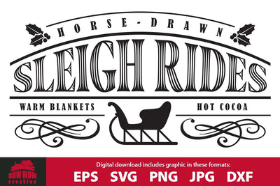Sleigh Rides Christmas / Winter Cutting File & Clipart SVG Bow Wow Creative 