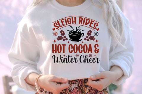 Sleigh rides hot cocoa and winter cheer SVG SVG DESIGNISTIC 