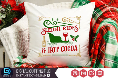 Sleigh rides & hot cocoa SVG, Sleigh rides & hot cocoa SVG DESIGNISTIC 