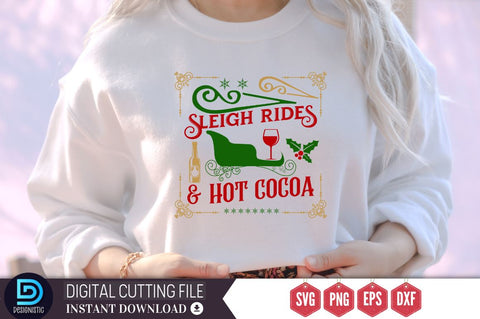 Sleigh rides & hot cocoa SVG, Sleigh rides & hot cocoa SVG DESIGNISTIC 