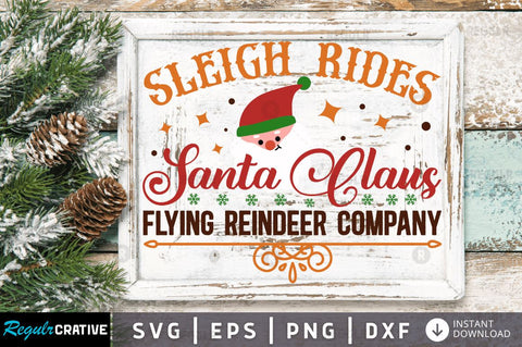 Sleigh rides santa claus flying SVG SVG Regulrcrative 