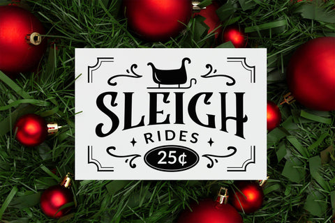 Sleigh Rides SVG, Farmhouse Christmas Sign SVG SVG CraftLabSVG 