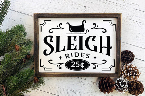 Sleigh Rides SVG, Farmhouse Christmas Sign SVG SVG CraftLabSVG 