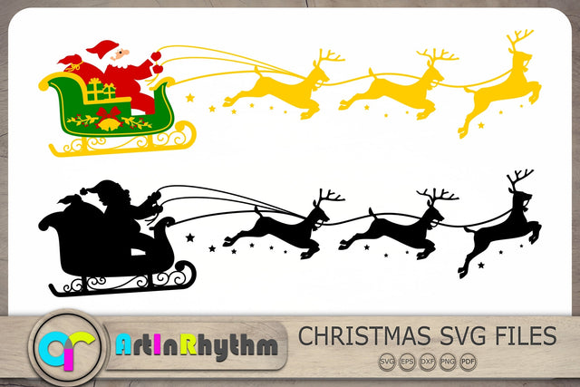 Sleigh Svg, Christmas Sleigh Svg, Santa Claus Svg, Christmas Svg SVG Artinrhythm shop 