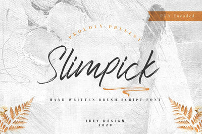 Slimpick - Brush Stroke Font Font Ibey Design 