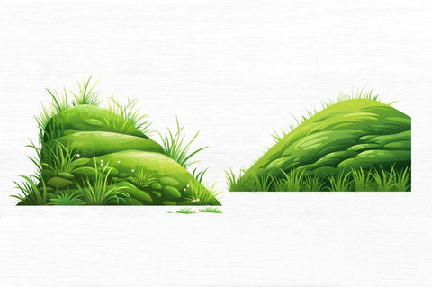 Slope with Grass Sublimation Clipart bundle Sublimation Regulrcrative 