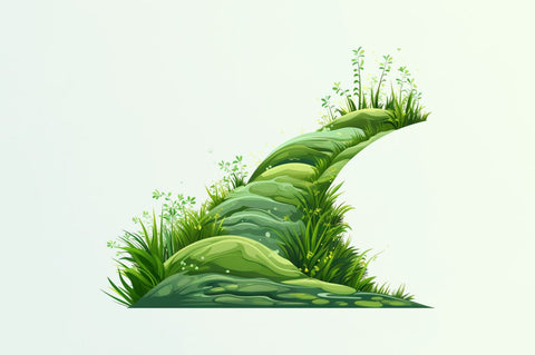 Slope with Grass Sublimation Clipart bundle Sublimation Regulrcrative 