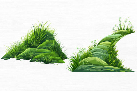 Slope with Grass Sublimation Clipart bundle Sublimation Regulrcrative 