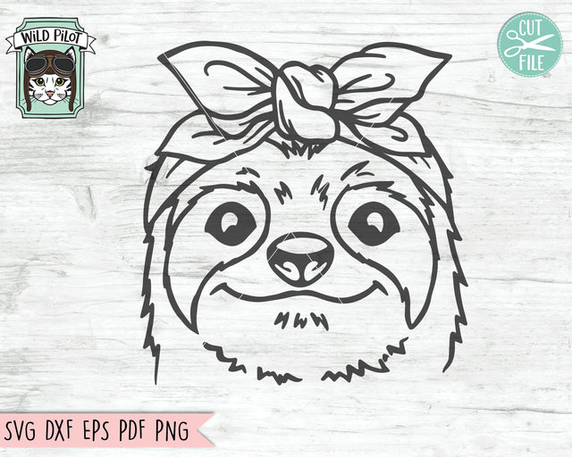 Sloth Bandana SVG, Sloth SVG file, Sloth cut file, Sloth with Bandana svg, Bandana Sloth svg, Animal Face svg, Sloth with Scarf svg, Sloth Head Scarf svg SVG Wild Pilot 