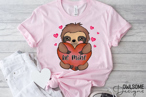 Sloth Be Mine Valentine PNG Sublimation Owlsome.Designs 