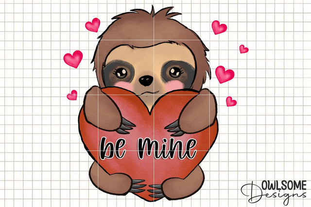 Sloth Be Mine Valentine PNG Sublimation Owlsome.Designs 