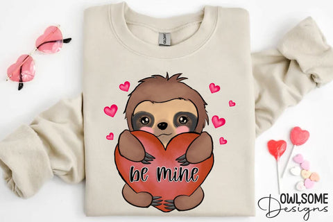 Sloth Be Mine Valentine PNG Sublimation Owlsome.Designs 