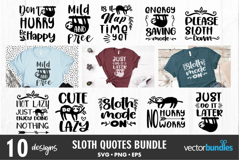 Sloth bundle quote svg SVG vectorbundles 