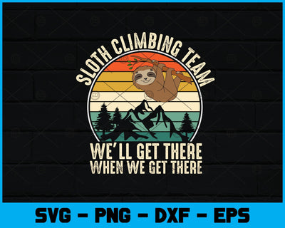 Sloth Climbing Team Retro Vintage Hiking Climbing Svg Design SVG artprintfile 
