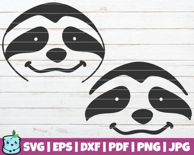 Sloth Face SVG MintyMarshmallows 
