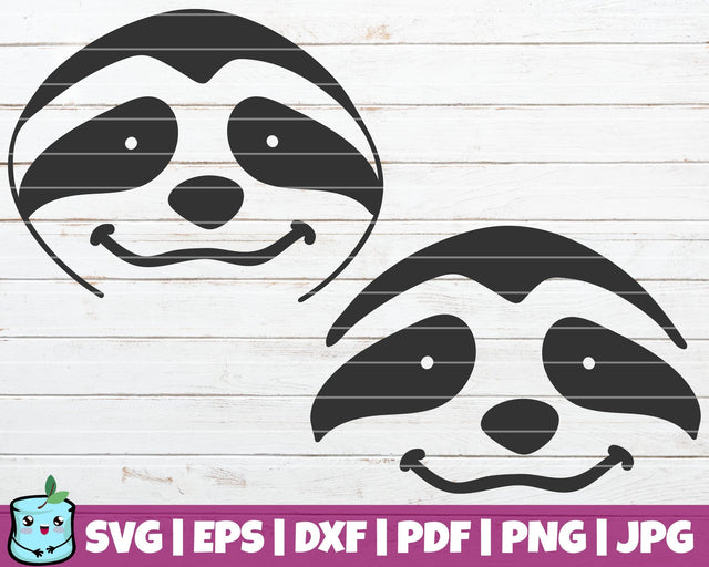 Sloth Face SVG MintyMarshmallows 