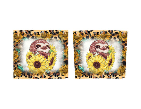 Sloth gold glitter Rustic Wood Print Yellow Flowers Sublimation Tumbler Designs - 20oz Skinny Wraps Templates Sublimation TrendingDesign 