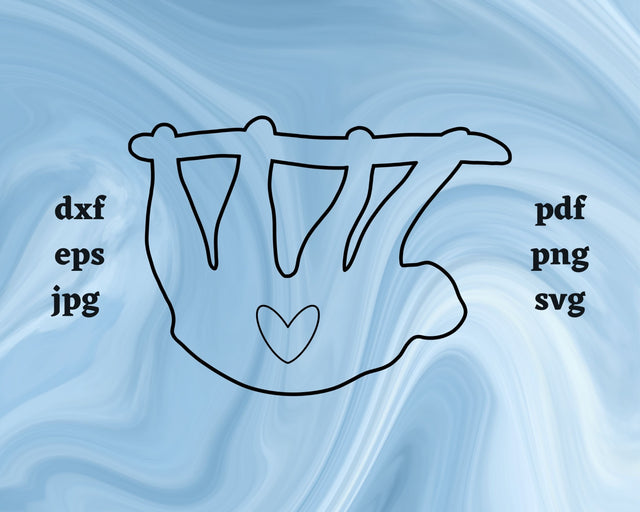 Sloth Heart SVG Cut File SVG Northern Light SVG 