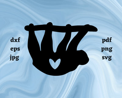 Sloth Heart SVG Cut File SVG Northern Light SVG 