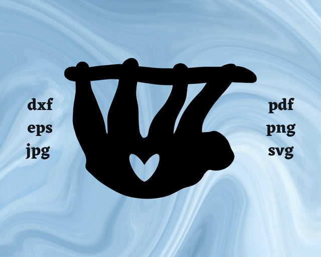Sloth Heart SVG Cut File SVG Northern Light SVG 