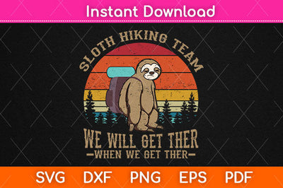 Sloth Hiking Team Svg Png Dxf Digital Cutting File SVG Helal 