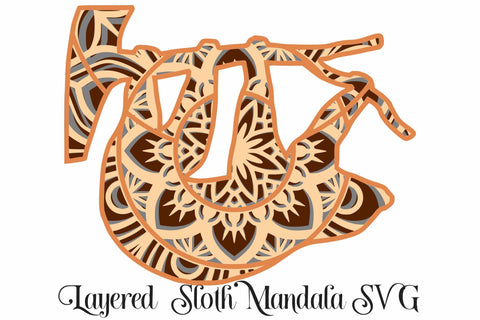 Sloth Layered Mandala SVG SVG Digital Honeybee 