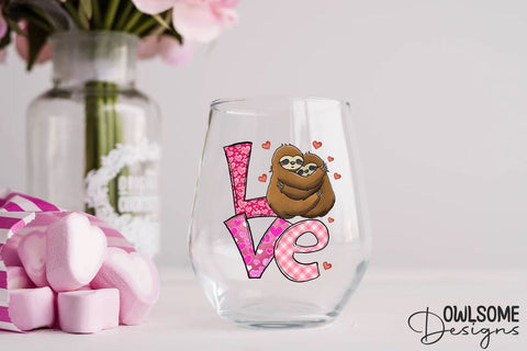 Sloth Love Valentine PNG Sublimation Sublimation Owlsome.Designs 