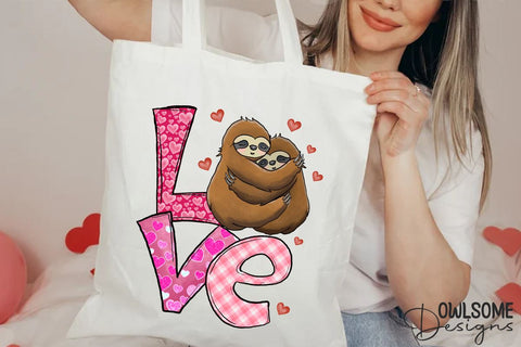 Sloth Love Valentine PNG Sublimation Sublimation Owlsome.Designs 