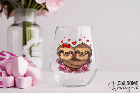 Sloth Love Valentine PNG Sublimation Sublimation Owlsome.Designs 