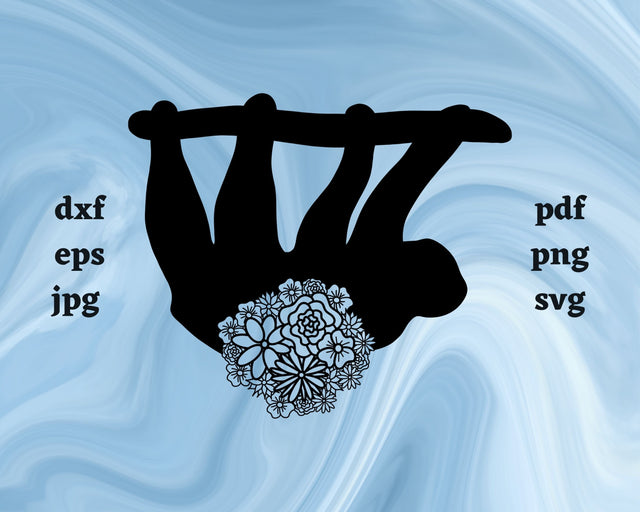 Sloth Mandala SVG Cut File SVG Northern Light SVG 