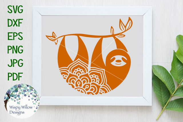 Sloth Mandala SVG Wispy Willow Designs 