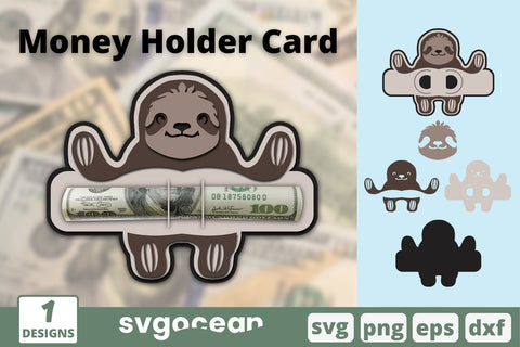 Sloth Money Holder Card SVG SVG SvgOcean 
