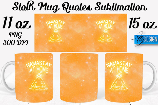 Sloth Mug PNG Sublimation | Coffee 11 Oz | 15 Oz Mug Sublimation Sublimation Fly Design 