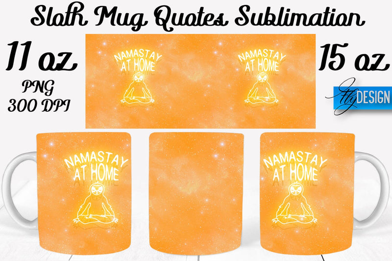 Sloth Mug PNG Sublimation | Coffee 11 Oz | 15 Oz Mug Sublimation Sublimation Fly Design 