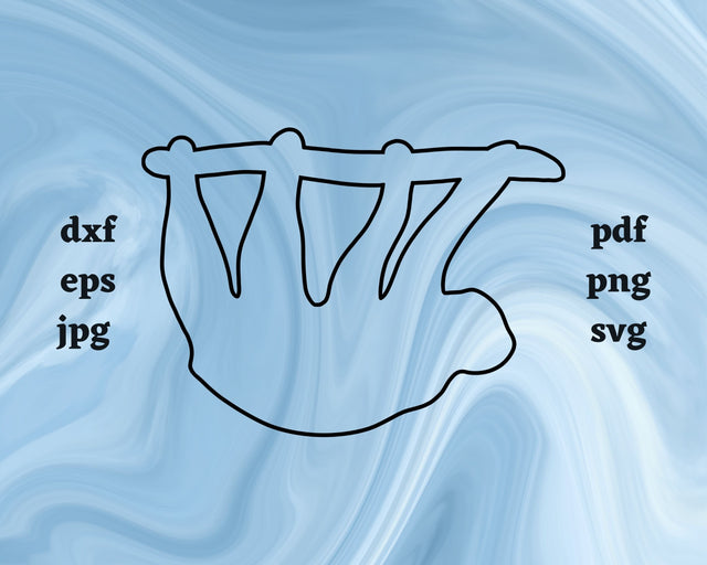 Sloth Outline SVG Cut File SVG Northern Light SVG 