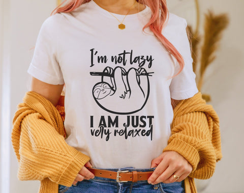 Sloth Quotes SVG Bundle, 6 Designs, Sloth Sayings SVG Cut Files, Sloth Shirt Designs, I Am Not Lazy I Am Just Very Relaxed SVG, Busy Doing Nothing SVG SVG HappyDesignStudio 