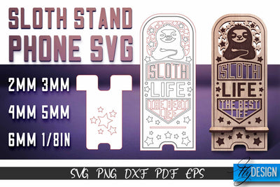 Sloth Stand Phone SVG | SVG Design SVG Fly Design 