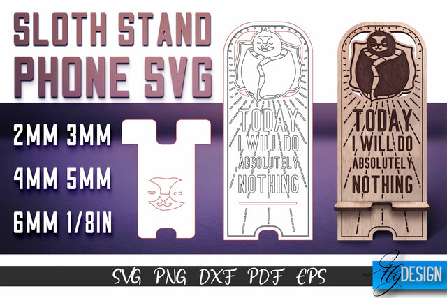 Sloth Stand Phone SVG | SVG Design SVG Fly Design 