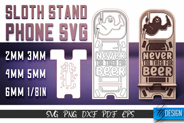 Sloth Stand Phone SVG | SVG Design SVG Fly Design 